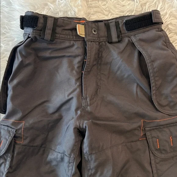 Gap Kids Snow/Ski Pants Boys/Girls Gray/Orange Adjustable Waist Many Pockets 6/7 - Picture 4 of 11